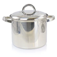 Oster Sangerfield 5qt. Stainless Steel Pasta Pot with Strainer Lid and Steamer Basket