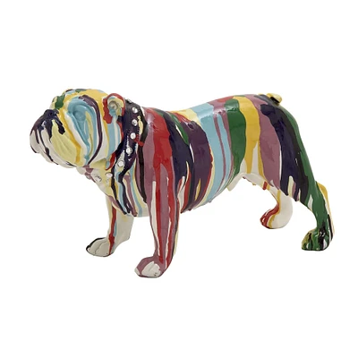 The Novogratz 11" Multi Colored Eclectic Polystone Dog Sculpture