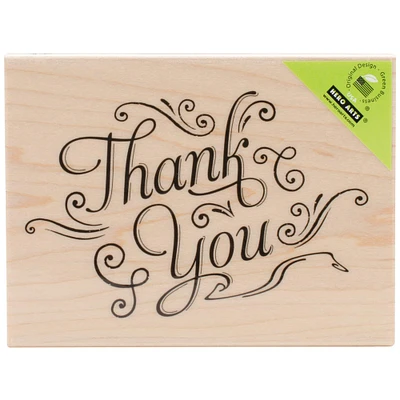 Hero Arts Thank You with Flourishes Mounted Rubber Stamp