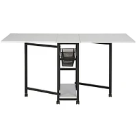 Sew Ready Mobile Craft Table with Folding Top & Storage