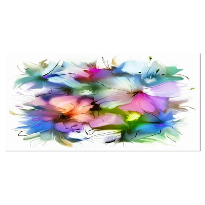 Designart - Watercolor Floral Bouquet - Extra Large Floral Wall Art