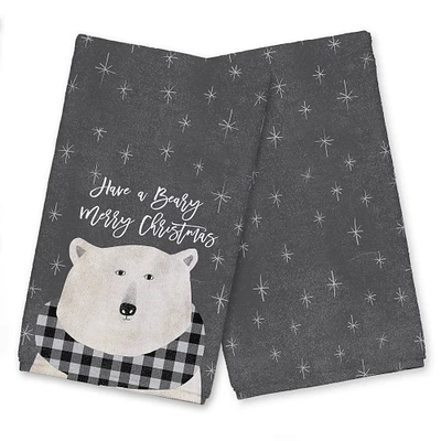 Have a Beary Merry Christmas 16" x 25" Tea Towel - Set of 2