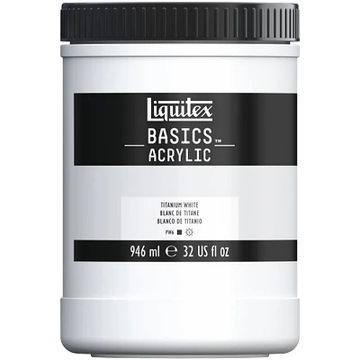 6 Pack: Liquitex® BASICS Titan White Acrylic Paint Jar, 32oz.