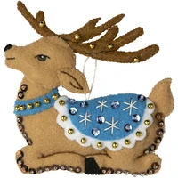 Bucilla® Festive Reindeer Felt Ornaments Applique Kit Set