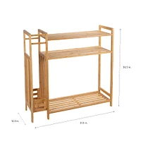 Organize It All Bamboo Shoe Rack with Umbrella Stand