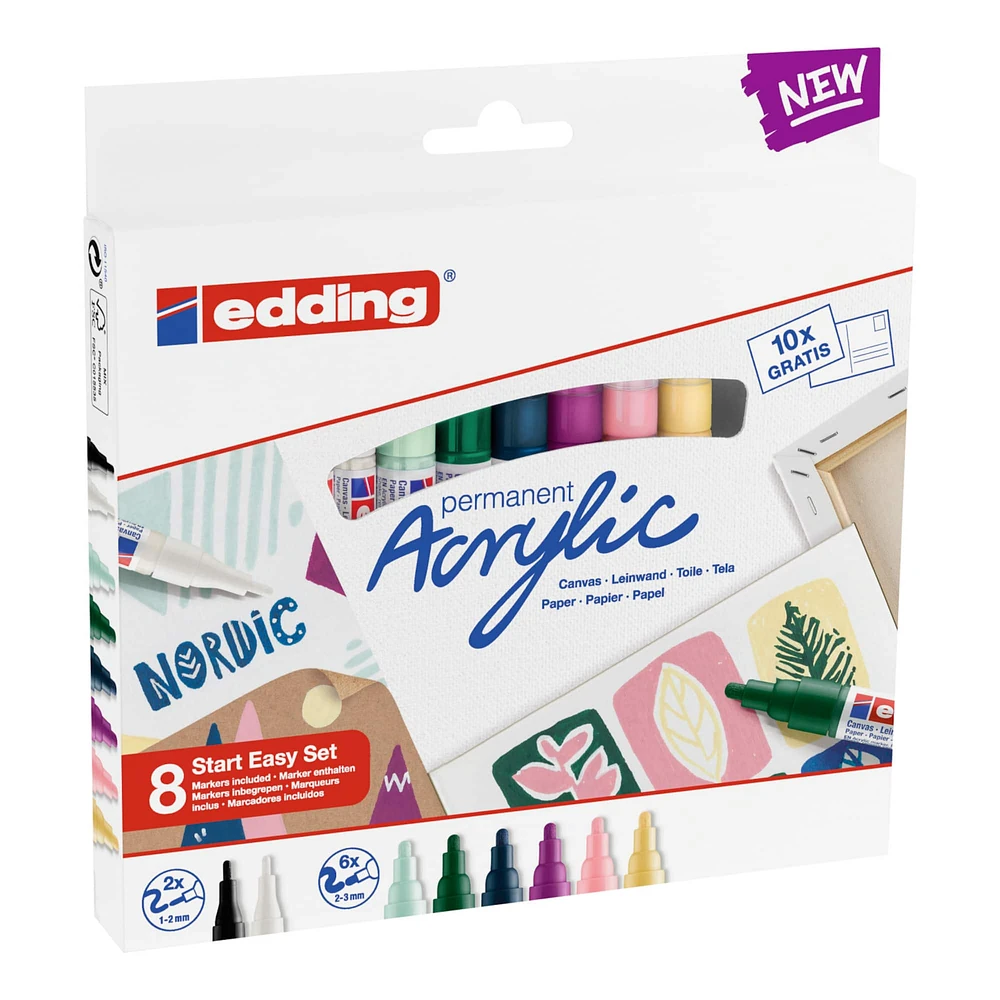 4 Packs: 8 ct. (32 total) edding® Nordic Starter Acrylic Markers