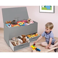 Badger Basket Gray Up & Down Toy & Storage Bench