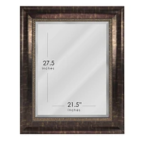 Head West Bronze Distressed 30.5" x 36.5" Framed Beveled Accent Vanity Mirror