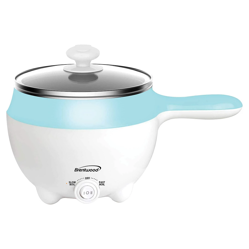 Brentwood 1.6qt. 600 Watt Stainless Steel Electric Hot Pot Cooker & Food Steamer With Swivel Base