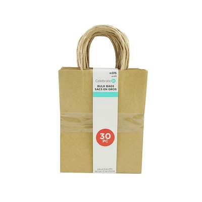 6 Packs: 30 ct. (180 total) Medium Kraft Paper Gift Bags by Celebrate It™