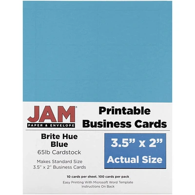 JAM Paper Brite Hue Printable Business Cards