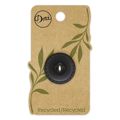 Dritz® 25mm Black Recycled Leather Round Button, 3ct.