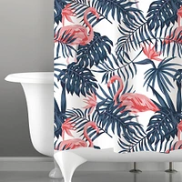 Bath Bliss Flamingo Design Shower Curtain