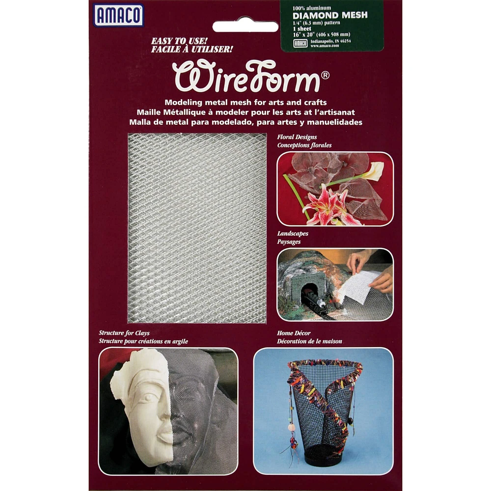 Amaco WireForm® 1/4" Pattern Aluminum Mesh, 16" x 20"