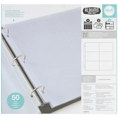 We R Memory Keepers® 12" x 12" Ring Photo Sleeves with 4" x 6" Pockets, 50ct.