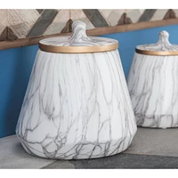10" White Stoneware Contemporary Decorative Jar