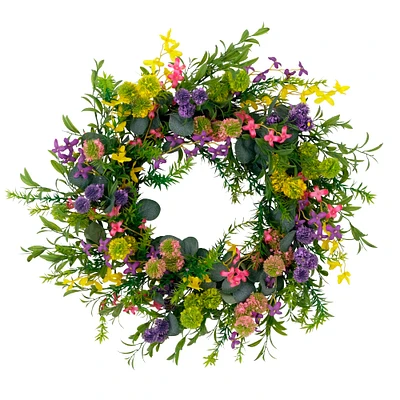 6 Pack: 30'' Multicolored Eucalyptus Floral Spring Wreath