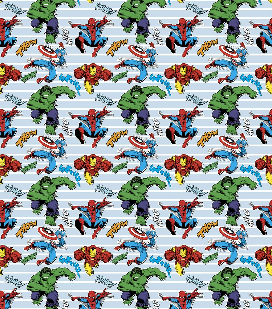 Marvel® Retro Comics Heroes Unite Cotton Fabric