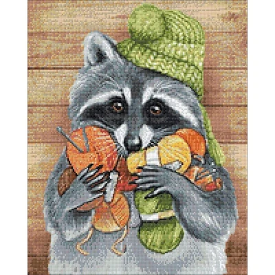 Crafting Spark Racoon with Threads Diamond Painting Kit