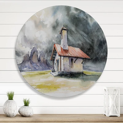 Designart - Rustic House On Mountain Top During Storm