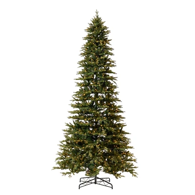 12ft. Pre-Lit Belgium Fir Natural-Look Artificial Christmas Tree, Clear LED Lights