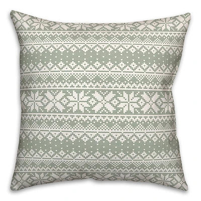 Sage Sweater Pattern Throw Pillow