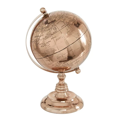 The Novogratz 11" Rose Gold Aluminum Traditional Globe