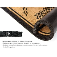 RugSmith Black Pineapple Machine Tufted Doormat