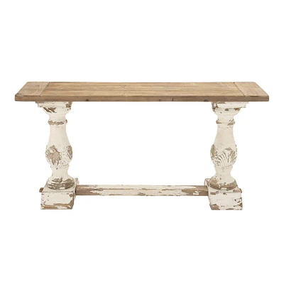 White Vintage Wood Console Table
