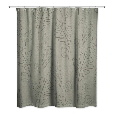 Green Large Leaves Shower Curtain