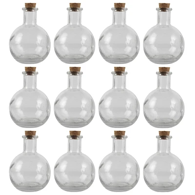12 Pack: Round Glass Bottle with Cork by Ashland™