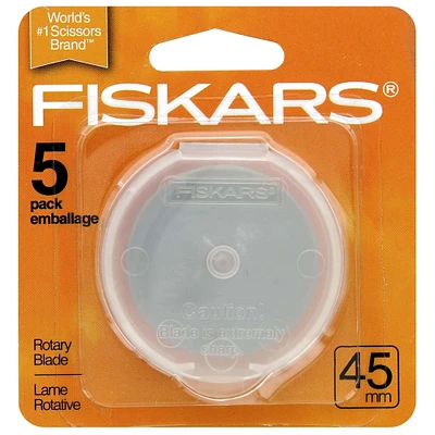 Fiskars® 45mm Straight Rotary Blade, 5ct.