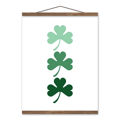 Ombre Shamrock Hanging Canvas 16" x 20" Teak Hanging Canvas