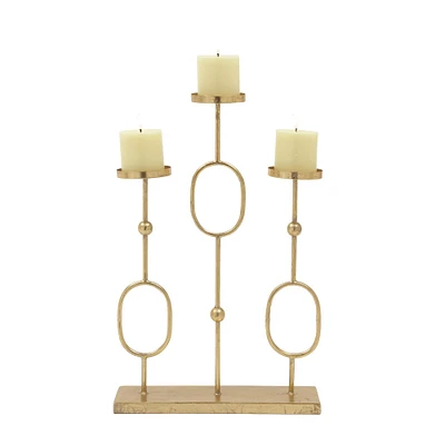 CosmoLiving by Cosmopolitan Gold Candlestick Holders, 4", 13" & 20"