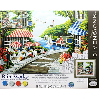 Dimensions® PaintWorks™ Cafe by The Sea Paint-by-Number Kit