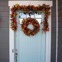 9ft. LED Lit Fall Harvest Leaf Artificial Garland