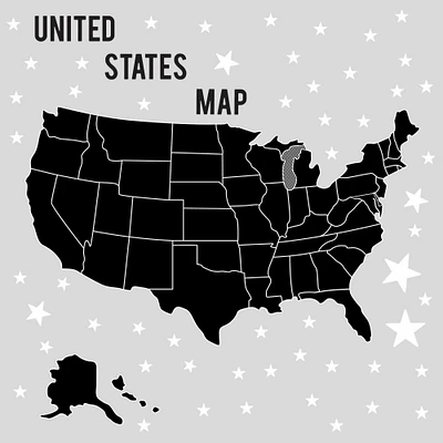 RoomMates United States Chalk Map Peel & Stick Giant Decals