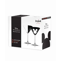 JoyJolt® Disney® 10oz. Luxury Mickey Mouse Crystal Martini Glass, 2ct.