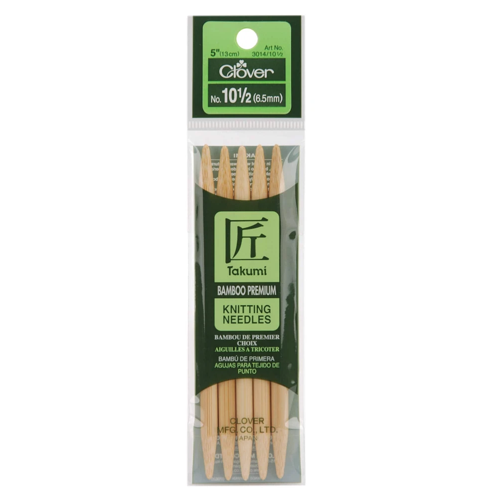 Clover Takumi® 5" Bamboo Double Pointed Knitting Needles