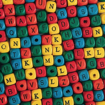 S&S® Worldwide Colorful Alphabet Wooden Beads, 10mm