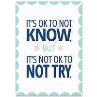 Creative Teaching Press® Inspire U Calm & Cool  It's OK to not know…Poster, 6ct.