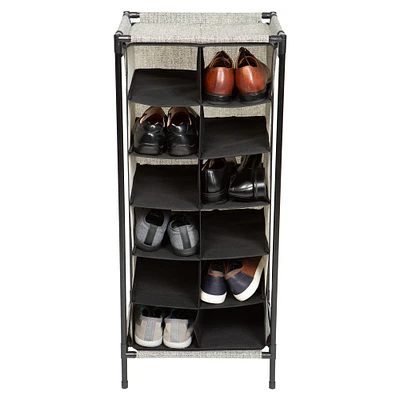 Simplify Black 12-Section Shoe Organizer