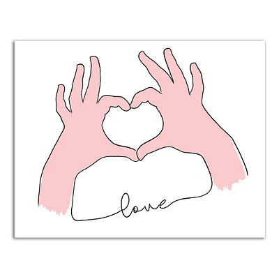 Love Heart Hands Canvas Wall Art