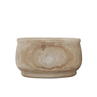 11" Natural Paulownia Wood Planter