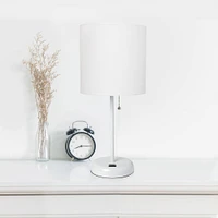 LimeLights White Base Lamp with USB Charging Port