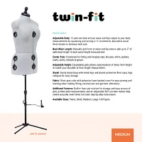 Dritz® Twin-Fit Medium Dress Form with Adjustable Tri-Pod Stand