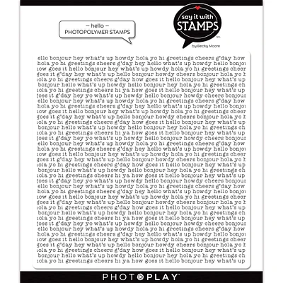 PhotoPlay™ Say It With Stamps™ Hello Background Clear Stamps