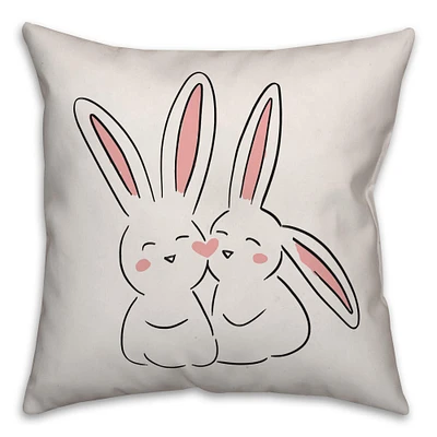 Love Bunnies Throw Pillow