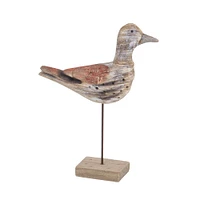 Set of 3 Brown Wood Coastal Bird Sculpture, 11" x 14"