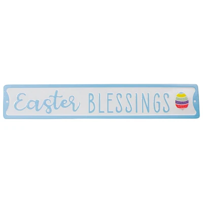 Easter Blessings Egg Metal Wall Sign Décor